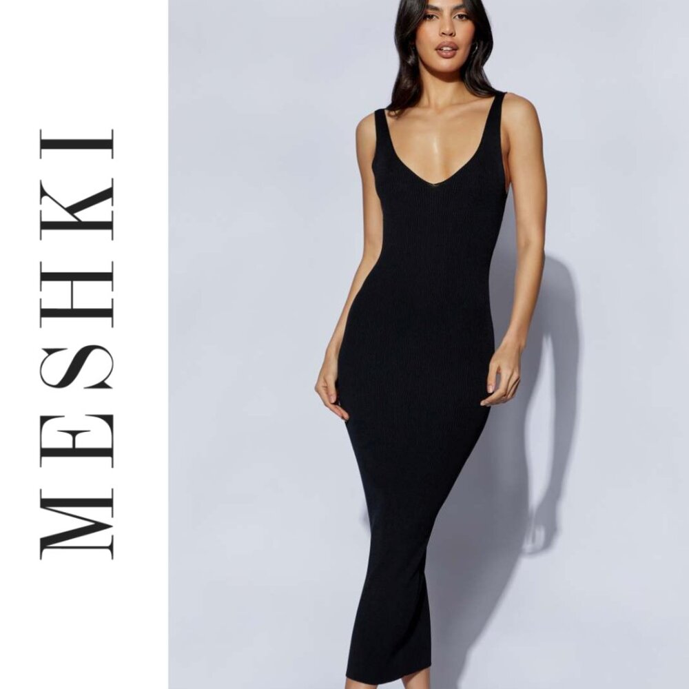 Meshki Form-Fitting Little Black Dress - Large